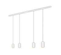 Briloner - Kit complet de rail de rail - 4 suspensions GU10 - Bloc d'alimentation - Système de rail d'éclairage au plafond - Rail spot - Plafonnier - Suspension - 1,5 m - Blanc