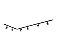 BRILONER - Système de rail Rail set complet, 6x GU10 spots orientables, forme L, système de rail d'éclairage plafond, rail de spot, lampe de plafond, plafonnier, spotlight, 2,25m, noir