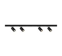 BRILONER - Système de rail Rail set de démarrage, 4x GU10 spots pivotants, extensible, système de rail d'éclairage plafond, spot rail, plafonnier, plafonnier, spotlight, 1,5 m, noir