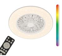 Briloner TUULETIN A Plafonnier ventilateur de plafond, plafonnier, dimmable, télécommande, CCT, RGBIC, blanc, Ø48,5 x 14 cm