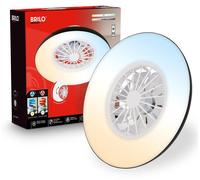 Briloner Ventilateur de plafond avec télécommande Ø48,5cm rond 24W 2600lm 3000K-6500K blanc chaud à blanc lumière du jour moteur DC blanc - Plafonnier chambre salon