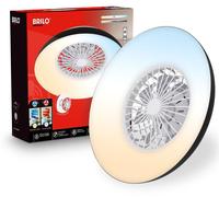 Briloner Ventilateur de plafond avec télécommande Ø60cm rond 24W 2600lm 3000K-6500K blanc chaud à blanc lumière du jour moteur DC blanc - Plafonnier chambre salon couloir