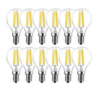 BRIMAX Ampoule LED E14 Dimmable Blanc Chaud 2700K G45 4W=40W | Lot de 12, 400LM, 220-240V, filament verre, idéal pour lampes de table, lampadaires, suspensions et appliques murales