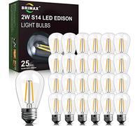 BRIMAX Ampoule Led E27 Blanc Chaud LED 2W 2200K AC220-240V LED Ampoule Rechange pour Guirlande Lumineuse S14 LED Lampe Ampoule Filament Extérieure Intérieur Décor Noël Cour Lot de 25