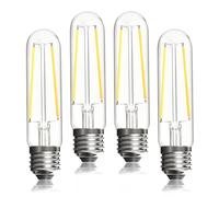 BRIMAX Ampoule LED E27 Dimmable 4W=40W 2700K 125mm T30 Tubulaire | Lot de 4, 220-240V, 400LM, blanc chaud, verre transparent, pour suspensions, lustres, lampes de table, bars, restaurants