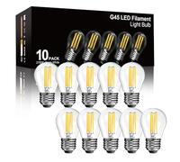 BRIMAX Lot de 10 Ampoules LED Filament Dimmable G45 E27 4W=40W 400LM 2700K | CRI>80, sans scintillement, 230V, pour toute la maison et usage professionnel.