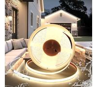 BRIMETI 24V COB Ruban LED 5M Bande Autocollant Étanche IP68 Blanc Naturel 4000K 320LED/M Découpable Silicone Imperméable Largeur 10mm, pour Exterieur Chambre Cuisine Miroir (Sans Alimentation)