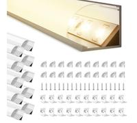 BRIMETI Profilé Aluminium LED 10 x 1M Aluminium Profilé V-forme 45 Degrés Canal pour Bandes à LED Ruban, Compact Finition Professionnelle avec Couvercle Blanc Crème, Embouts, Clips de Montage en Métal