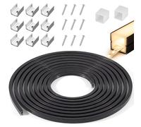 BRIMETI Profilé LED en Silicone Noir 3M Flexible Étanche IP67 Bande Canal Diffuseur 12x12mm Recoupable pour Panneaux Acoustiques Lumière Néon Homogène Cuisine Chambre Plafond (Sans Bande LED)