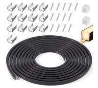 BRIMETI Profilé LED en Silicone Noir 5M Flexible Étanche IP67 Bande Canal Diffuseur 12x12mm Recoupable pour Panneaux Acoustiques Lumière Néon Homogène Cuisine Chambre Plafond (Sans Bande LED)