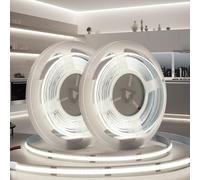BRIMETI Ruban LED COB 10M 12V Autocollant Bande LED COB 6000K Blanc Froid Flexible 320LED/M Découpable Largeur 8mm CRI>90 Intérieur Eclairage pour Chambre Cuisine Maison Miroir (Sans Alimentation)