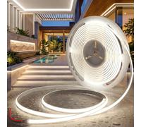 BRIMETI Ruban LED COB 10M 24V Bande LED Blanc Naturel 4000K Extérieur Flexible Etanche IP65 Imperméable 180LEDs/M Recoupable Bandeau Autocollant Intérieure pour Cuisine Chambre (Sans Alimentation)