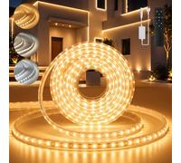BRIMETI Ruban LED Dimmable CCT Exterieur Etanche Neon 5M avec Télécommande | Bande Intérieure Bandeau Jaune Blanc Naturel Blanc Bande IP65 Imperméable Outdoor avec Télécommande pour Corniche Cuisine