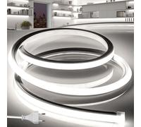 BRIMETI Ruban LED Exterieur Etanche 30M 220V Bande Neon LED Flexible Blanc Bandeau Outdoor IP65 10MM Silicone Découpable Imperméable Intérieure, Inclus Adaptateur Secteur, pour Cuisine
