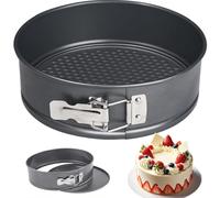 BRIMOREA Moule à charnière rond 20 cm - Rond - Anti-adhésif - Petit moule à gâteau pour fromage, tartes, tartes, pizzas, friteuse à air chaud et four