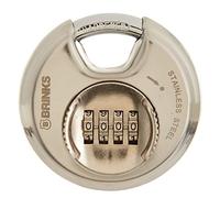 BRINKS 173-80051 Cadenas à disque à combinaison réinitialisable en acier inoxydable Argenté 80 mm