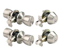 Brinks 2798-119 Bell Style clés identiques Ensemble de poignée de porte et pêne, Nickel satiné, 2-pack