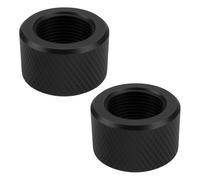 Briny River Lot de 2 Adaptateurs de Filetage Moletés 5/8 X 24 pour Protection de Filetage Automobile Bateau Machine-outil Noir
