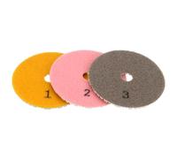 Briny River Lot de 3 tampons de polissage diamant à sec et humide en 3 étapes pour granit, marbre, béton, crochet et boucle de pierre