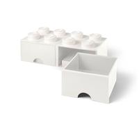 Brique 8 tenons avec tiroirs - blanc