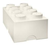 LEGO Brique de rangement 8 tenons – empilable – 12 L – Blanc
