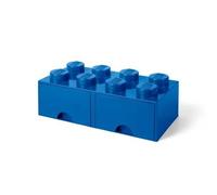 Brique de Rangement LEGO 2 tiroirs 8 picots - Bleu