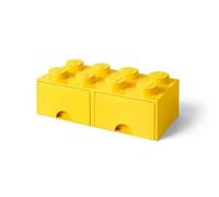 Brique de Rangement LEGO 2 tiroirs 8 picots - Jaune