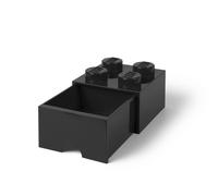 Brique noire de rangement LEGO à tiroir et à 4 tenons