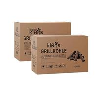 Briquettes de Charbon de Bois en Bambou pour Barbecue, Naturel, Longue Durée jusqu'à 6 Heures, Chaleur Régulière, pour Grillades en Extérieur