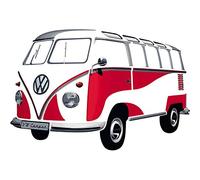 BRISA VW Collection - Autocollant mural pour décorer avec le design VW Bulli ou Coccinelle (Silhouette/Rouge)