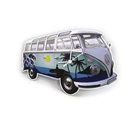 BRISA VW Collection - Horloge Murale d'atelier Volkswagen au Design du Combi T1 (Surf/Bleu)