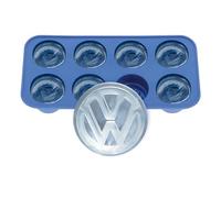 BRISA VW Collection Moule à glaçons en silicone avec logo VW, Bleu Foncé | Volkswagen Lot de 8 bacs à glaçons en silicone - Passe au four - Pour fêtes d'été - Logo VW - Bleu