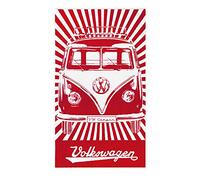 Serviette de plage rouge motif VOLKSWAGEN Combi SPLIT