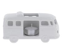 BRISA VW Collection - T1 Bus Combi Photophore | Volkswagen Lanterne à Bougie en Céramique, Émail Dolomitique, Décoration de Table, Camping, Blanc