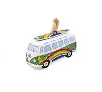 BRISA VW Collection - T1 Bus Combi Tirelire | Volkswagen Boîte à Économies, Réutilisable, Céramique, Cadeau pour Fans, Décoration Rétro, Vert