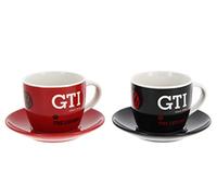 BRISA VW Collection - Volkswagen Ensemble tasse à espresso, café, thé et cappuccino (GTI The Legend/Rouge & Noir/2 Tasses)