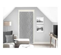 Soleil d'ocre, Liane Voile Porte fenêtre Dévoré, Polyester, Gris, 90x200 cm