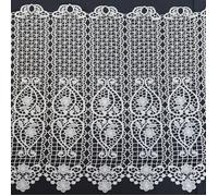 Brise bise uni en macramé fleuri Blanc 120x75 cm