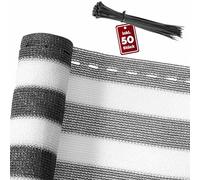 Brise vue 1,4 x 10 m Gris-blanc Tissu HDPE Pare-soleil brise-vue jardin balcon Protection UV vent