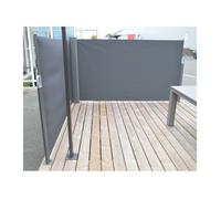 Brise-vue angle aluminium et toile - L.300 x H.160 cm