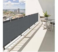 Brise-vue balcon 100x500cm Anthracite foncé protection UV coupe-vent imperméable avec attaches terrasse jardin