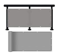 Brise Vue Balcon 112 x 900 cm Protection UV, Coupe-Vent et Imperméable, Résistant Aux Intempéries, Couverture de Confidentialité avec Trous et Serre Câbles pour Patio, Gris Clair
