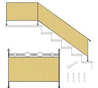Brise Vue Balcon 126 x 900 cm Protection UV, Coupe-Vent et Imperméable, Résistant Aux Intempéries, Bâche de Balcon Brise-Vue avec Trous et Serre Câbles pour Terrasse, Jaune Sable