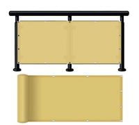 Brise Vue Balcon 150 x 900 cm Protection UV, Coupe-Vent et Imperméable, Résistant Aux Intempéries, Couverture de Confidentialité avec Trous et Serre Câbles pour Patio, Jaune Sable