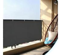Brise Vue Balcon 150x430cm/1.5x4.3M Imperméable Cache Vue Balcon,Protection UV Opaque Résistant aux Contre Vent avec Trous et Serre Câbles,Écran Occultant Opaque pour Patio Terrasse Jardin Gris Foncé
