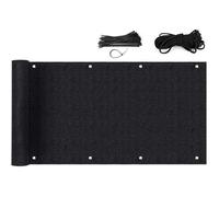 Brise-vue Balcon 75x300 cm Noir - Toile HDPE 220g/m² Anti-UV et Vent - Protection Intimité avec Œillets et Attaches