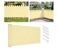 Brise Vue Balcon Exterieur - 1x3m Jaune Clair - Couverture de Écran Jardin Protection UV Résistant Déchirures Vent Protection Contre Les Regards avec Attaches de Câble et Cordons 100x300cm