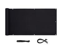Sekey Brise-Vue pour Balcon Couverture de confidentialité Écran Polyster Vent Protection UV Opaque Résistant aux Intempéries, avec Attaches de câble et Cordons, 75 x 300cm Noir