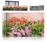 Brise-vue balcon - VETOBIOL - Motif fleurs colorées - Protection contre le vent - Haute résistance UV