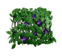 Brise-Vue De Jardin Clôture rétractable réglable, treillis extensible, panneau décoratif de jardin avec fleurs violettes, 40 cm